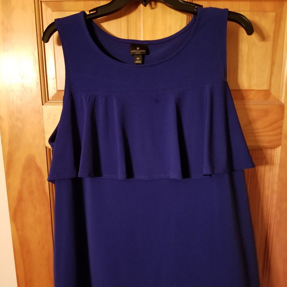 NWOT Royal Blue Ruffled Tank